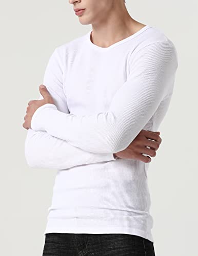 men's 2 pack thermal long sleeve undershirt waffle knit soft comfy crew neck underwear top shirts for men men's 2 pack thermal long sleeve undershirt waffle knit soft comfy crew neck underwear top shirts for men