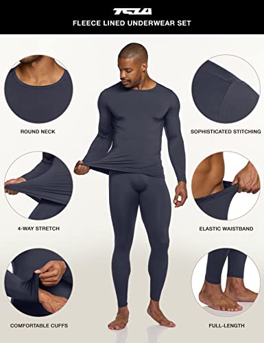 men's thermal underwear set, microfiber soft fleece lined long johns, winter warm base layer top & bottom men's thermal underwear set, microfiber soft fleece lined long johns, winter warm base layer top & bottom
