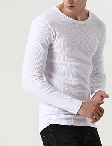 men's 2 pack thermal long sleeve undershirt waffle knit soft comfy crew neck underwear top shirts for men men's 2 pack thermal long sleeve undershirt waffle knit soft comfy crew neck underwear top shirts for men