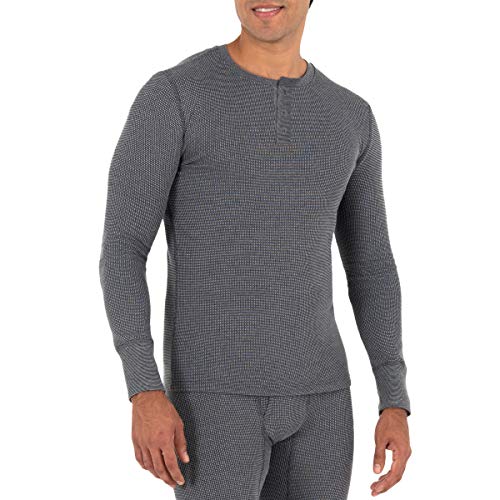men's recycled waffle thermal underwear henley top (1 and 2 packs) men's recycled waffle thermal underwear henley top (1 and 2 packs)